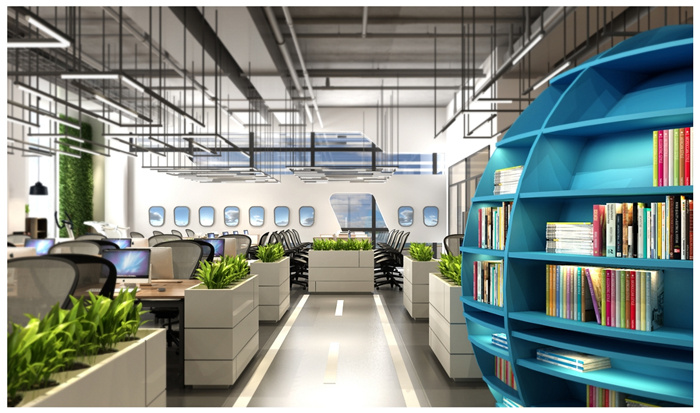 五个汽车贸易公司办公室装潢案例