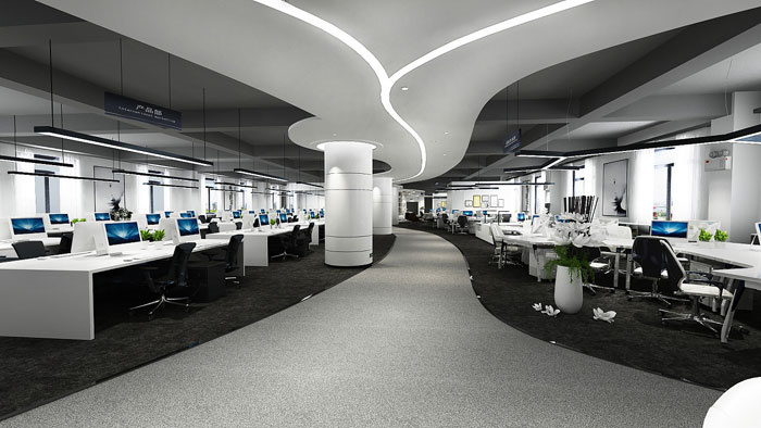 雅致灰色调办公室装潢