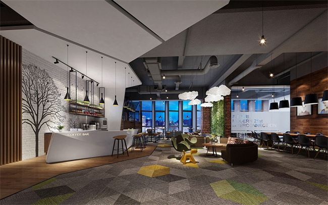 共享办公室高颜值大厅装修设计