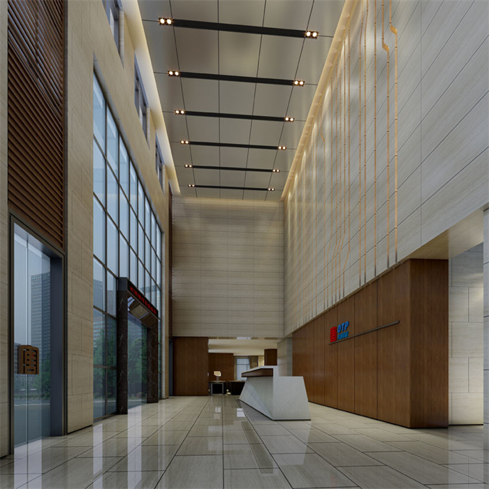 超有设计感的办公楼一楼大堂设计