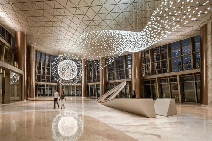 超有设计感的办公楼一楼大堂设计